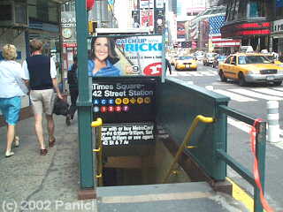 New York subway entrance at Times square