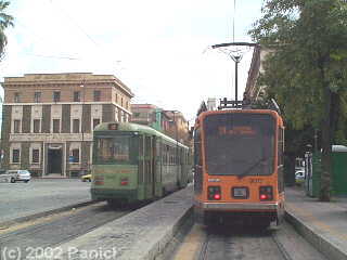 Older  and Newer trams  in Rome. The city needs  more public transport.